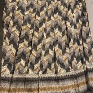 Chevron Patterned Skirt - Black, Gray, Gold